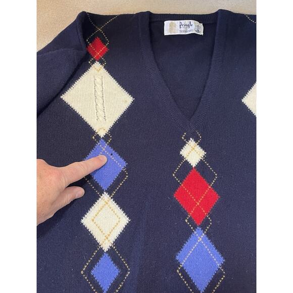 Pringle Of Scotland Men’s Size XL Blue Pullover Lamb’s Wool Sweater -TURNBERRY - Picture 11 of 13